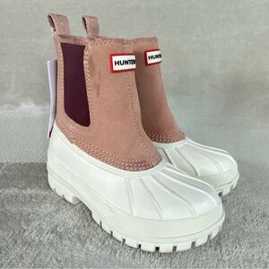 Hunter Sutton Boots Womens Size 5 Pink Insulated Chelsea Duck Snow Waterproof